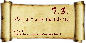 Töröcsik Borbála névjegykártya